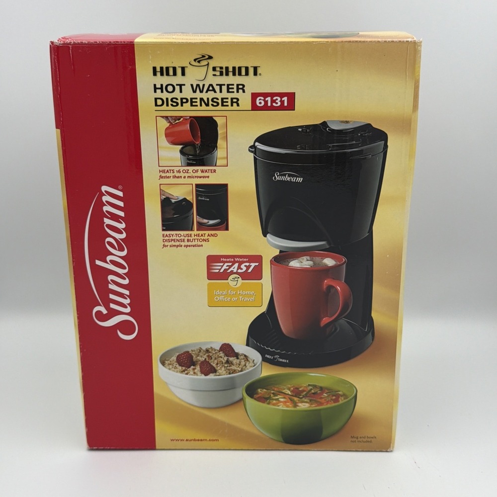 2005 Sunbeam Hot Shot 6131 Water Dispenser Black 16 Heats Fast Tea New Open Box